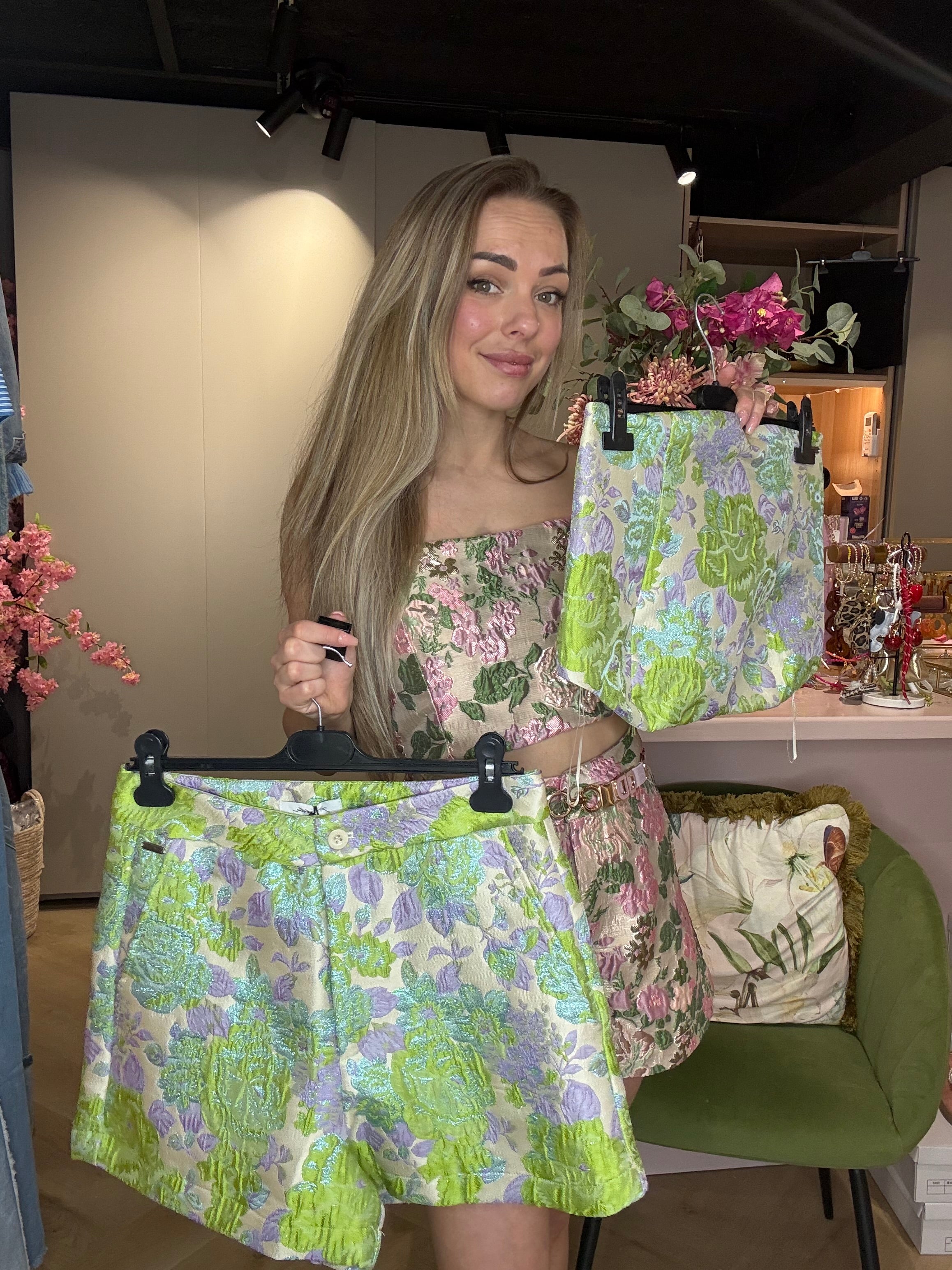 Broek Barok Lila / Appeltjes Groen